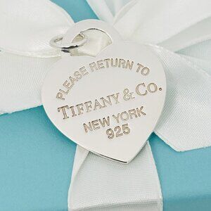 Jumbo Extra Large Please Return to Tiffany & Co Heart Tag Pendant or Charm